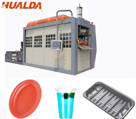 Disposable Plastic Cup Forming Machine 25 - 35 Stroke / Min Kapasitas Kontrol PLC pemasok